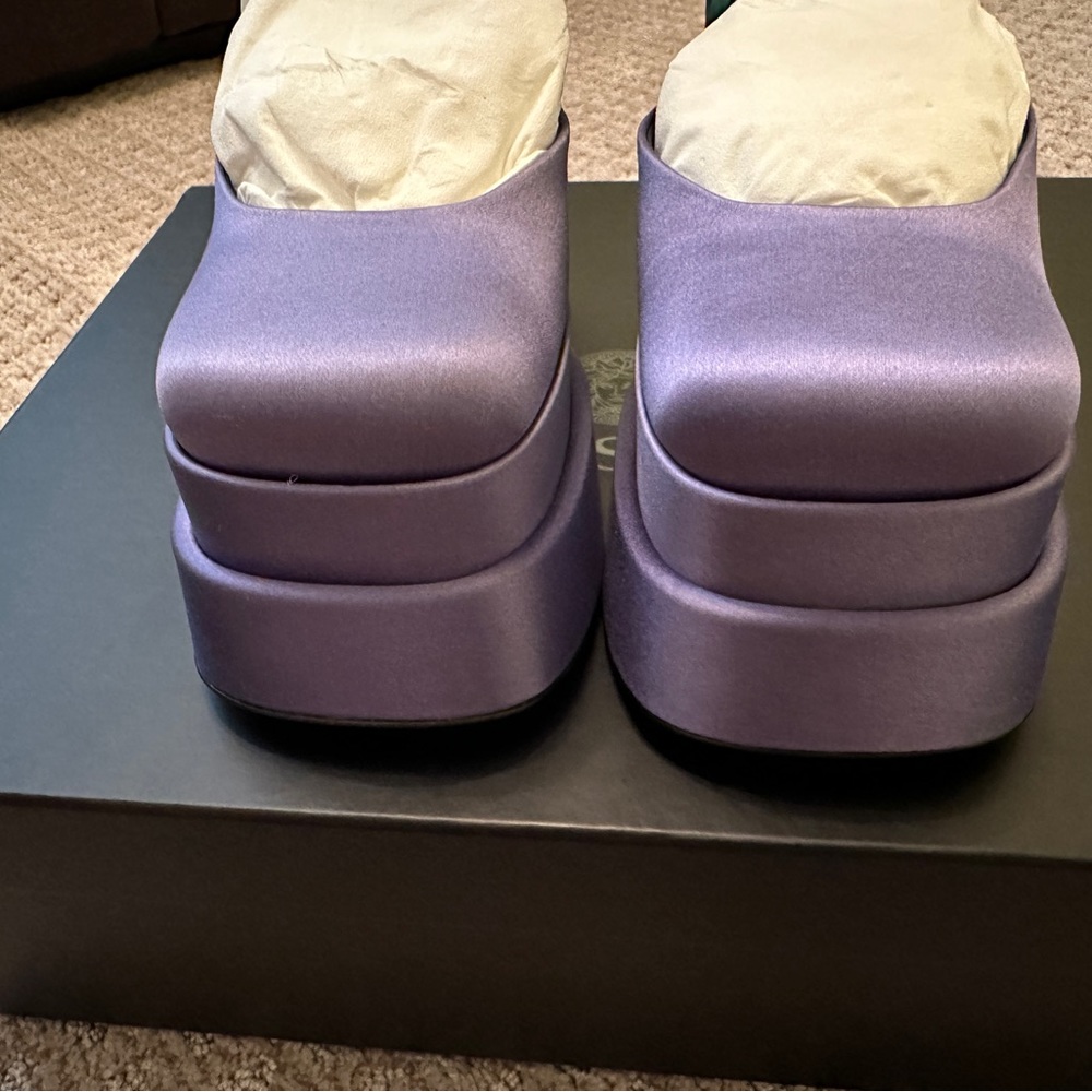 Versace Medusa Aevitas Platform Pump Lilac Satin Size 37 Stock X verified - Picture 6 of 7